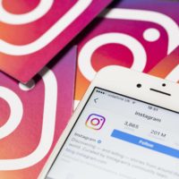 OXFORD, UK, DEC 5 2016: Smartphone shows the instagram app with instagram logos